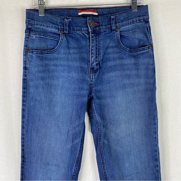 Tommy Hilfiger Blue Denim Straight Leg Adjustable Waist 5 Pocket Jeans 18x30 - Picture 3 of 10